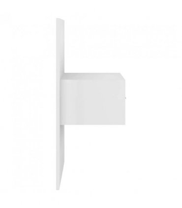 vidaXL Bed Headboard with Cabinets White Engineered Wood — Model: one drawer