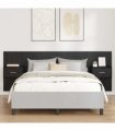 vidaXL Headboard with Cabinet 3 pcs Black Oak Engineered Wood — Model: One drawer