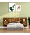 vidaXL Bed Headboard with Cabinets Smoked Oak Engineered Wood — Model: two drawers