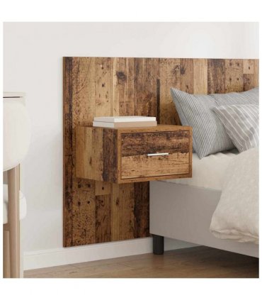 vidaXL Headboard with Cabinet 3 pcs Old Wood Engineered Wood — Model: One drawer