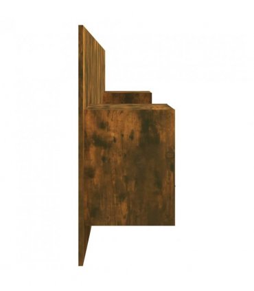 vidaXL Bed Headboard with Cabinets Smoked Oak Engineered Wood — Model: one drawer and one shelf