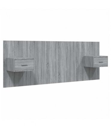 vidaXL Bed Headboard with Cabinets Grey Sonoma Engineered Wood — Model: one drawer