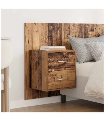 vidaXL Headboard with Cabinet 3 pcs Old Wood Engineered Wood — Model: Two drawers