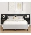 vidaXL Headboard with Cabinet 3 pcs Black Oak Engineered Wood — Model: One drawer and one shelf