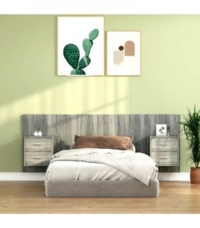 vidaXL Bed Headboard with Cabinets Grey Sonoma Engineered Wood — Model: two drawers