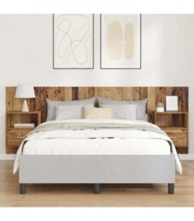 vidaXL Headboard with Cabinet 3 pcs Old Wood Engineered Wood — Model: One drawer and one shelf