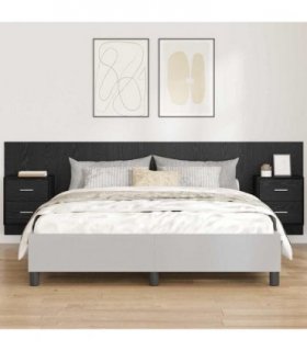 vidaXL Headboard with Cabinet 3 pcs Black Oak Engineered Wood — Model: Two drawers — V0671954253