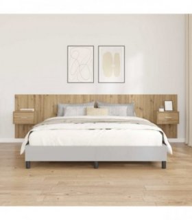 vidaXL Headboard with Cabinet 3 pcs Artisan Oak Engineered Wood — Model: One drawer