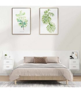 vidaXL Bed Headboard With Cabinet | White | Engineered wood | Storage — Model: two drawers