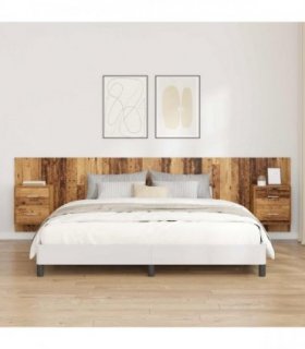vidaXL Headboard with Cabinet 3 pcs Old Wood Engineered Wood — Model: Two drawers — V0671954284