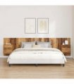 vidaXL Headboard with Cabinet 3 pcs Old Wood Engineered Wood — Model: Two drawers — V0671954284