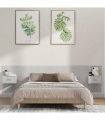 vidaXL Bed Headboard with Cabinets Concrete Grey Engineered Wood — Model: one drawer — V0671954285
