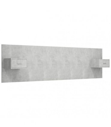 vidaXL Bed Headboard with Cabinets Concrete Grey Engineered Wood — Model: one drawer — V0671954285