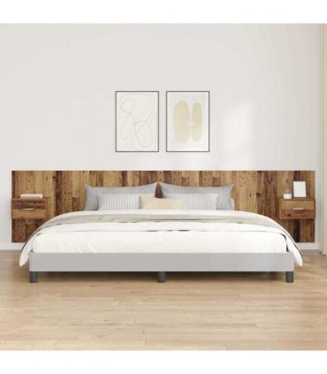 vidaXL Headboard with Cabinet 3 pcs Old Wood Engineered Wood — Model: One drawer — V0671954289