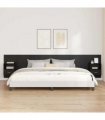 vidaXL Headboard with Cabinet 3 pcs Black Oak Engineered Wood — Model: One drawer and one shelf — V0671954290