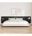 vidaXL Headboard with Cabinet 3 pcs Black Oak Engineered Wood — Model: One drawer — V0671954293