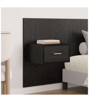 vidaXL Headboard with Cabinet 3 pcs Black Oak Engineered Wood — Model: One drawer — V0671954293