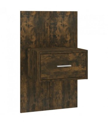 vidaXL Bed Headboard With Cabinet | Smoked oak | Engineered wood | Large — Model: one drawer