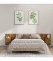 vidaXL Bed Headboard with Cabinets Smoked Oak Engineered Wood — Model: two drawers — V0671954296