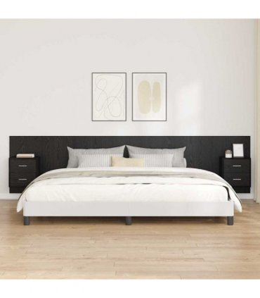 vidaXL Headboard with Cabinet 3 pcs Black Oak Engineered Wood — Model: Two drawers — V0671954297
