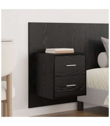 vidaXL Headboard with Cabinet 3 pcs Black Oak Engineered Wood — Model: Two drawers — V0671954297