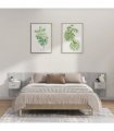 vidaXL Bed Headboard with Cabinets Concrete Grey Engineered Wood — Model: one drawer — V0671954300