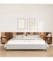 vidaXL Headboard with Cabinet 3 pcs Old Wood Engineered Wood — Model: One drawer and one shelf — V0671954301