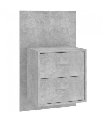 vidaXL Bed Headboard with Cabinets Concrete Grey Engineered Wood — Model: two drawers — V0671954305
