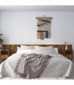 vidaXL Bed Headboard with Cabinets Smoked Oak Engineered Wood — Model: one drawer and one shelf — V0671954306