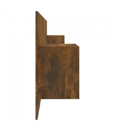 vidaXL Bed Headboard with Cabinets Smoked Oak Engineered Wood — Model: one drawer and one shelf — V0671954306