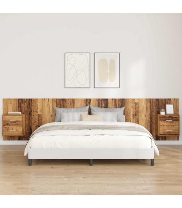 vidaXL Headboard with Cabinet 3 pcs Old Wood Engineered Wood — Model: Two drawers — V0671954308