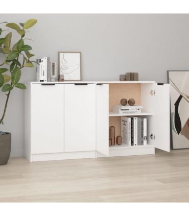 vidaXL Sideboards 2 pcs White 60x30x70 cm Engineered Wood