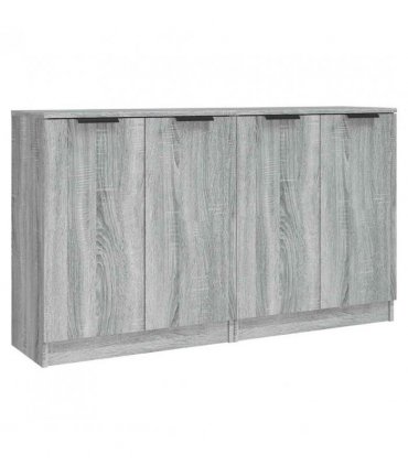 vidaXL Sideboards 2 pcs Grey Sonoma 60x30x70 cm Engineered Wood