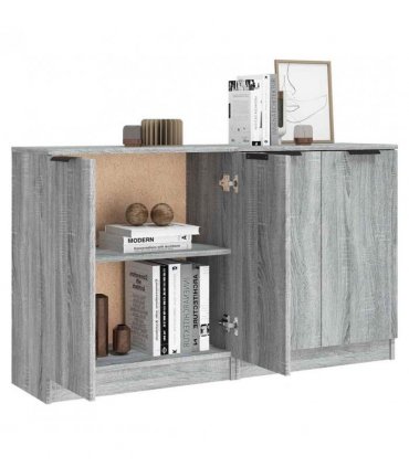 vidaXL Sideboards 2 pcs Grey Sonoma 60x30x70 cm Engineered Wood