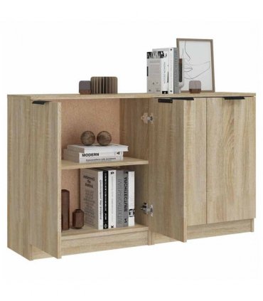 vidaXL Sideboards 2 pcs Sonoma Oak 60x30x70 cm Engineered Wood