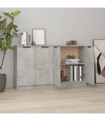 vidaXL Sideboards 2 pcs Concrete Grey 60x30x70 cm Engineered Wood