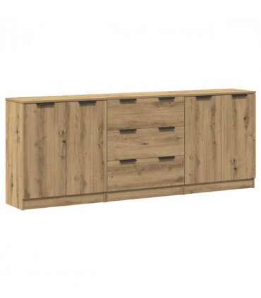 vidaXL Sideboards 3 pcs Artisan Oak 60x30x70 cm Engineered Wood