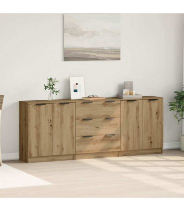 vidaXL Sideboards 3 pcs Artisan Oak 60x30x70 cm Engineered Wood