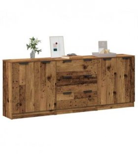vidaXL Sideboards 3 pcs Old Wood 60x30x70 cm Engineered Wood