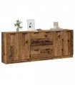 vidaXL Sideboards 3 pcs Old Wood 60x30x70 cm Engineered Wood