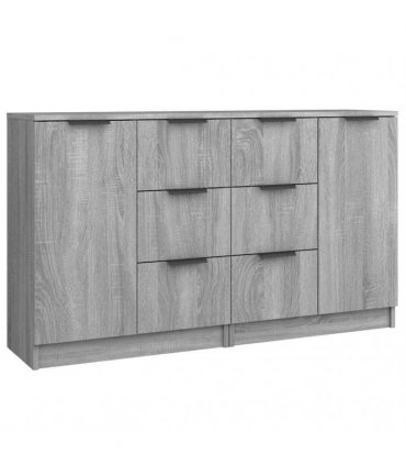 vidaXL Sideboards 2 pcs Grey Sonoma 60x30x70 cm Engineered Wood — V0671954329