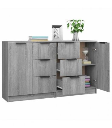 vidaXL Sideboards 2 pcs Grey Sonoma 60x30x70 cm Engineered Wood — V0671954329