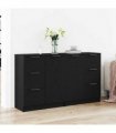 vidaXL Sideboard Black Oak 120 x 30 x 70 cm Engineered Wood