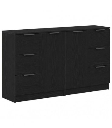 vidaXL Sideboard Black Oak 120 x 30 x 70 cm Engineered Wood
