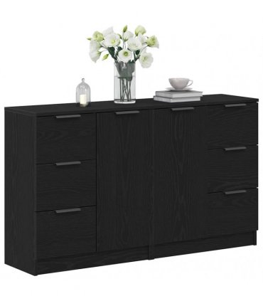 vidaXL Sideboard Black Oak 120 x 30 x 70 cm Engineered Wood