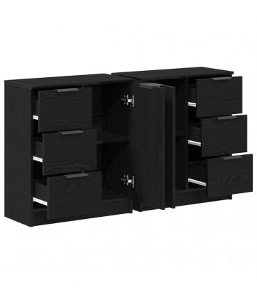 vidaXL Sideboard Black Oak 120 x 30 x 70 cm Engineered Wood