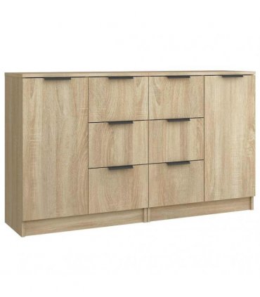 vidaXL Sideboards 2 pcs Sonoma Oak 60x30x70 cm Engineered Wood — V0671954332