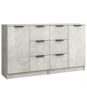 vidaXL Sideboards 2 pcs Concrete Grey 60x30x70 cm Engineered Wood — V0671954333