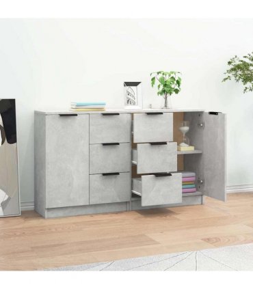 vidaXL Sideboards 2 pcs Concrete Grey 60x30x70 cm Engineered Wood — V0671954333