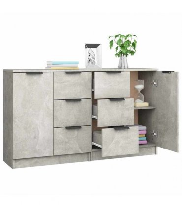 vidaXL Sideboards 2 pcs Concrete Grey 60x30x70 cm Engineered Wood — V0671954333